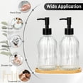 thumbnail image 6 of 2-Piece Clear Glass Soap Dispenser Set with Tray | Kitchen Dish Soap Dispenser, Bathroom Hand Soap Dispenser, Manual Pump Liquid Dispenser, Transparent, 6 of 9