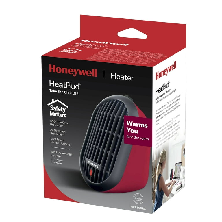 Honeywell HeatBud Ceramic Personal Heater Red, HCE100R