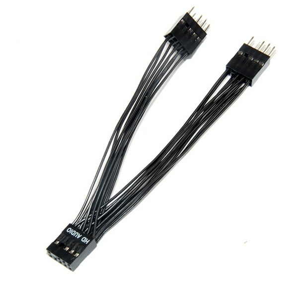 Motherboard Audio HD Extension Cable 9Pin 1 Female to 2 Male Y Splitter