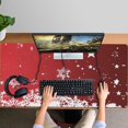 thumbnail image 4 of Long Mouse Pads for Desk,Red Christmas Snowflake Pattern Desk Mats on Top Of Desks, Desk Mouse Pad Extra Large with 3mm Non-Slip Base and Stitched Edge for Gaming,Office,Work,Home 47.3x23.6in, 4 of 5