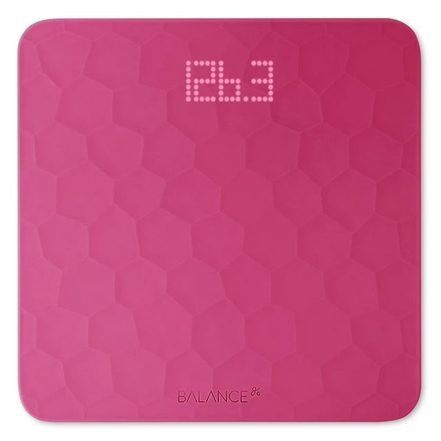 Greater Goods Digital Bathroom Scale for Body Weight with Non-Slip Textured Silicone Cover, Designed in St. Louis, Dark Pink