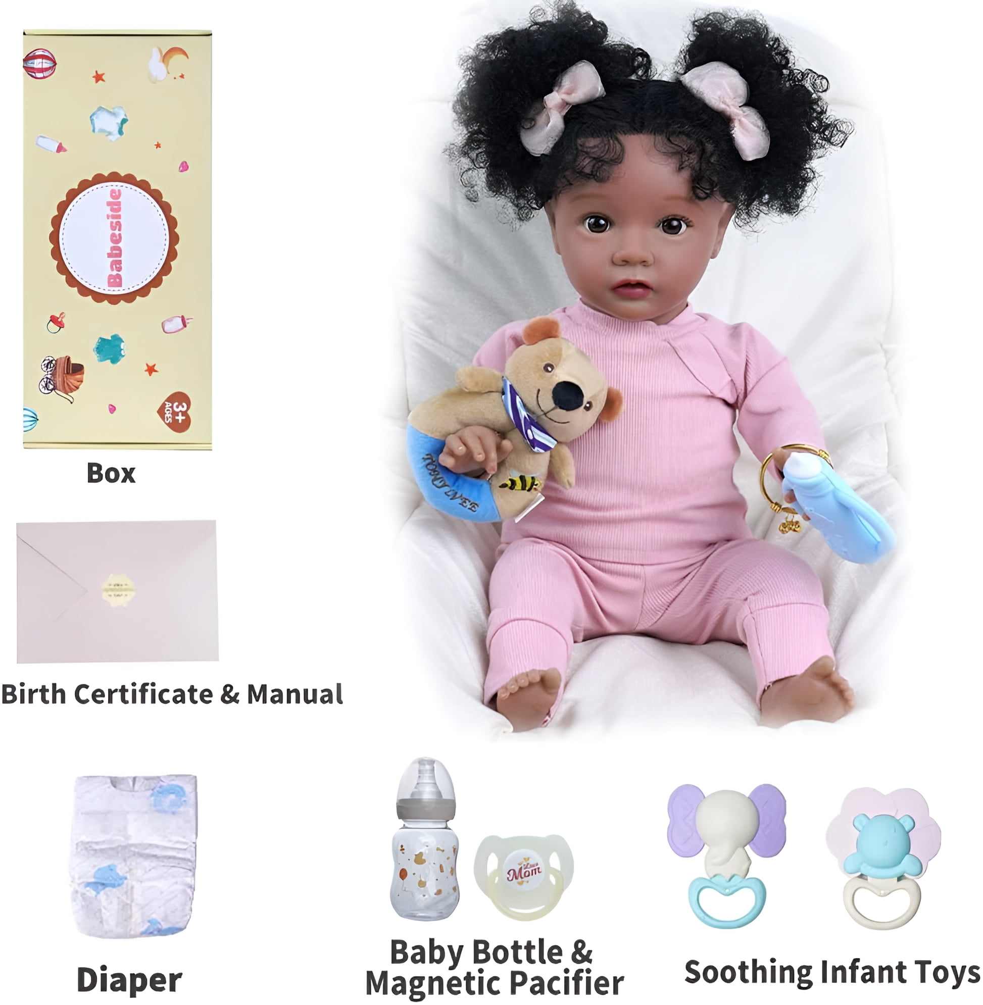 RSG 20 Inch Lifelike Reborn Baby Dolls- Handmade Soft Cloth Body Touch Baby Dolls Real Life with Clothes and Toy Gift for Kids Age 3+