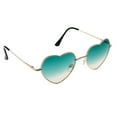 thumbnail image 1 of GUOOL Women's Love Heart Shape Sunglasses Eyeglasses Metal Frame Gradient Lens Green, 1 of 9