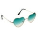 thumbnail image 1 of Gafas de sol envolventes con montura dorada en forma de corazón y lentes degradadas, ideales para actividades al aire libre. Verde, 1 of 9