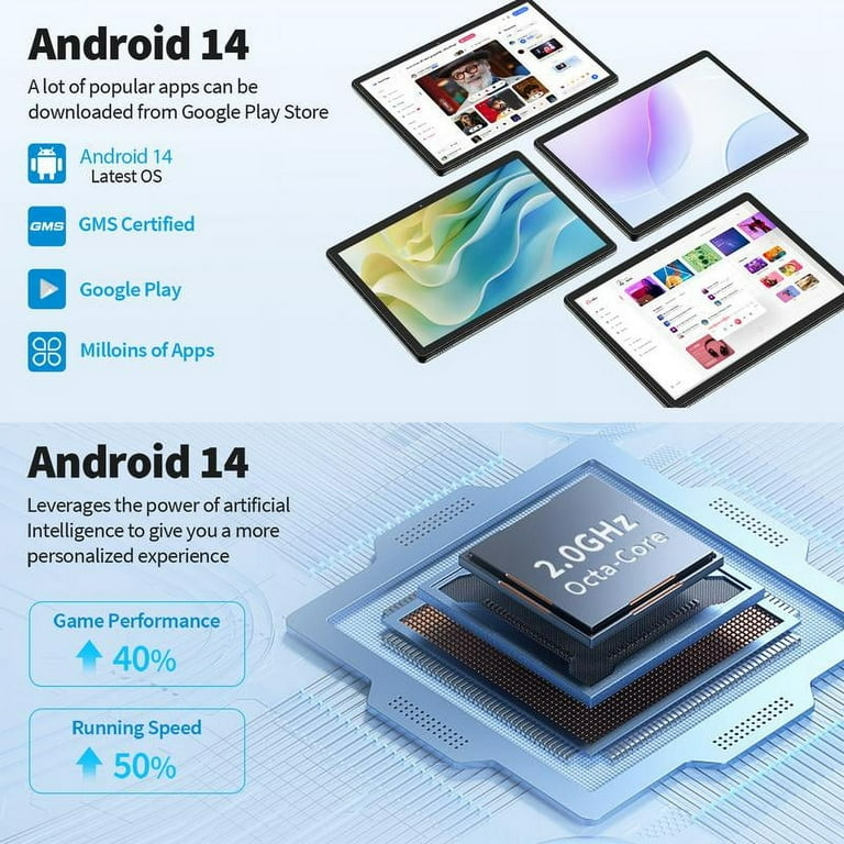 Relndoo Android 14搭載10インチタブレット 6Gb/128Gb Relndoo 10.1 inch Android 14 Tablet with 12(6+6)GB RAM+128GB