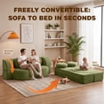 thumbnail image 2 of Walsunny 2-in-1 Convertible Futon Sofa Bed, Boneless Foldable Sofa Bed, Lazy Sleeper Sofa Couch, Memory Foam Folding Couch for Living Room, Bedroom, Green, 2 of 10