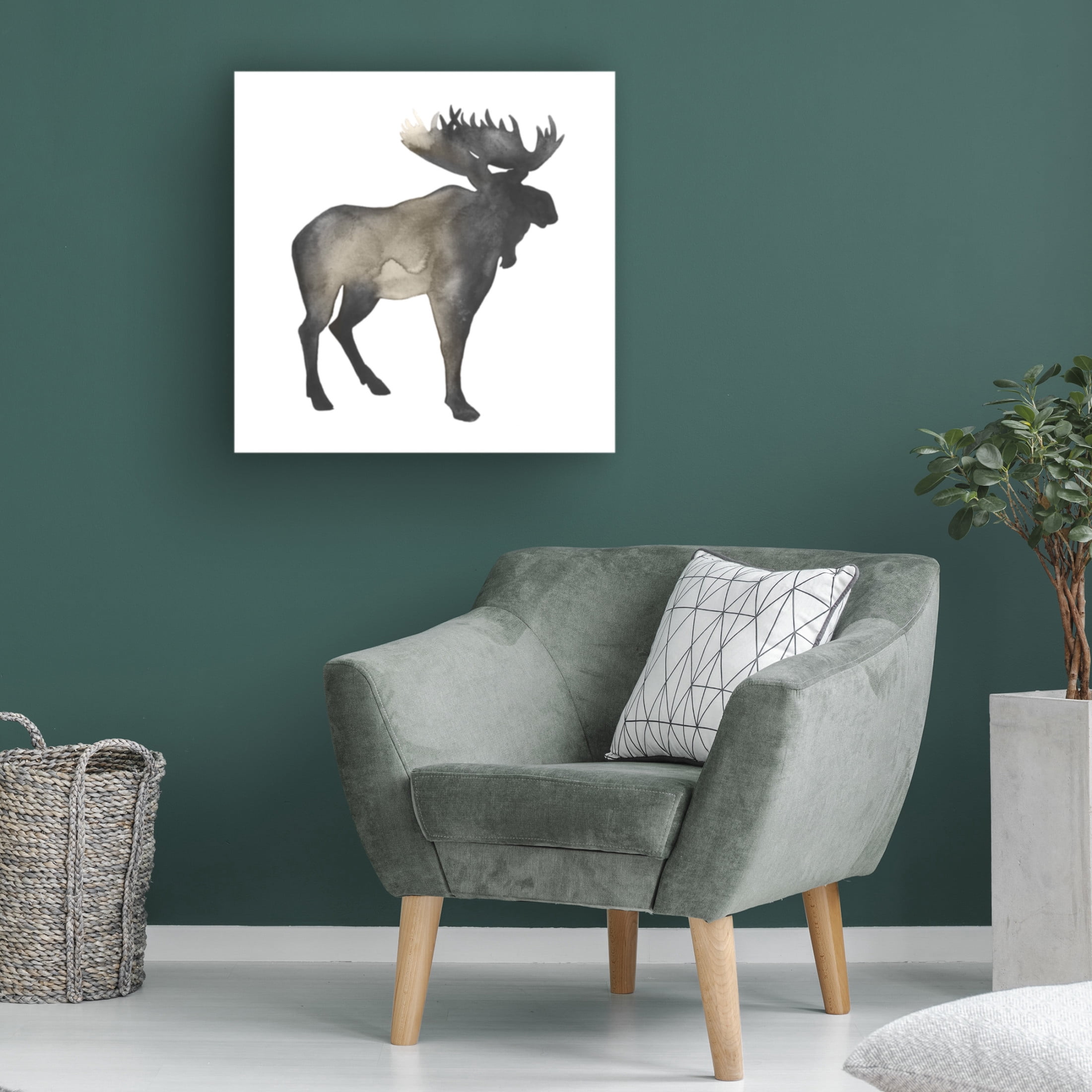 Canvas Wall Art - Grace Popp 'Sepia Animal Silhouette III' Wall Art for Living Room, Bedroom, or Office Décor by Trademark Fine Art - 35 x 35 Inches