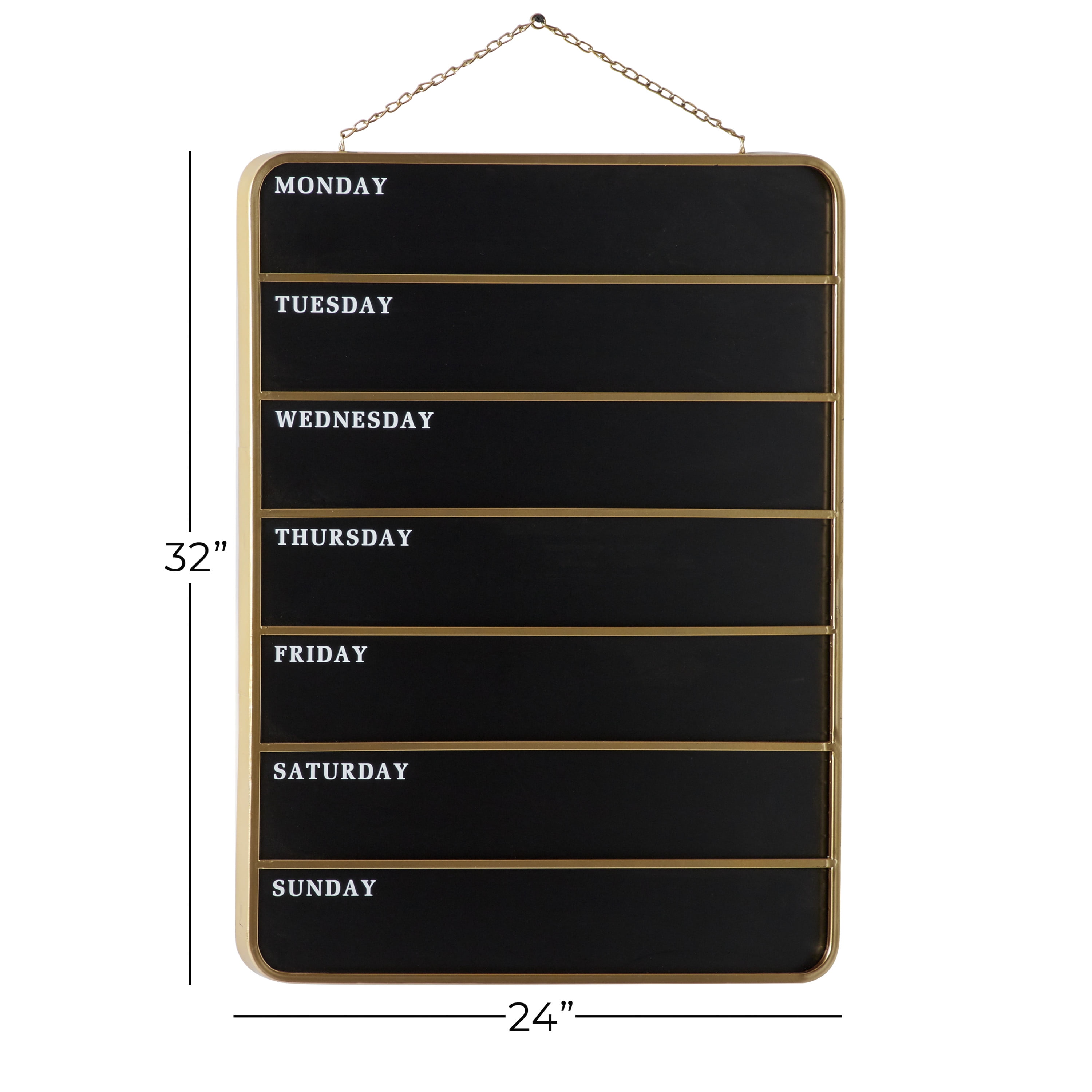 DecMode Black Wood Calendar Sign Wall Decor