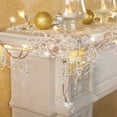 thumbnail image 2 of Collections Etc Indoor Christmas Decorations, Festive Lighted Berry Beaded Garland Silver- 120"L, 2 of 9