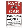 thumbnail image 1 of Crazysign Boys Gifts Vintage Race Car Parking Only Cartel De Hojalata Para Niños, Dormitorio, Hombre, Cueva, Garaje, Coche, Habitación Temática, Decoración De Pared, 8 X 12 Pulgadas (3352), 1 of 5