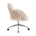 thumbnail image 4 of Pemberly Row Contemporary Faux Fur Swivel Office Chair in Pink, 4 of 10