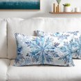 thumbnail image 2 of Christmas Pillow Covers 12x20 Set of 2 Decorations Blue White Snowflakes Throw Pillow Covers Decorative Vintage Winter Pillow Case Farmhouse Rustic Pillowcases Cozy Soft for Sofa Bed Chair Home Decor, 2 of 4