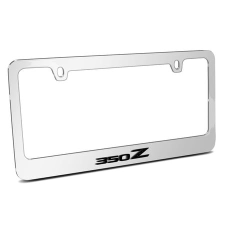 Nissan 350Z 3D Embossed Letters on Mirror Chrome Metal License Plate Frame