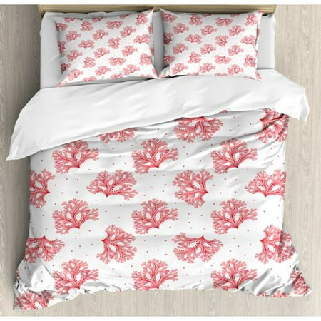 Ambesonne Seaweeds And Dots Algae Tropical Duvet Cover Set