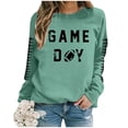 thumbnail image 4 of WEAIXIMIUNG Chandails en Molleton pour Femmes Coupe Ample Grande Taille Femmes Décontracté Manches Longues Col Rond Chandails en Molleton Manches Longues Football Graphique Imprimé Pull Chandails en Molleton Haut Blouse, 4 of 4