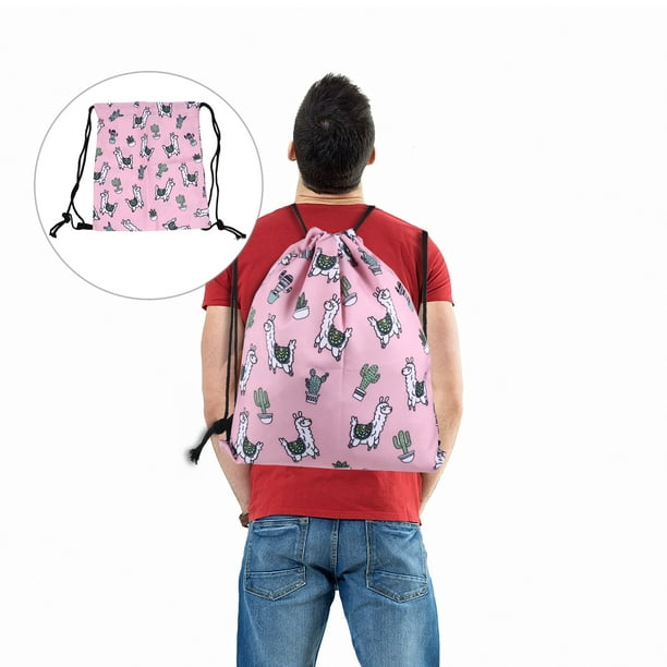 Sac à cordon pour enfants 1pc 3D dessin animé alpaga sac à cordon sac de  rangement imprimé cordon sac d'école 
