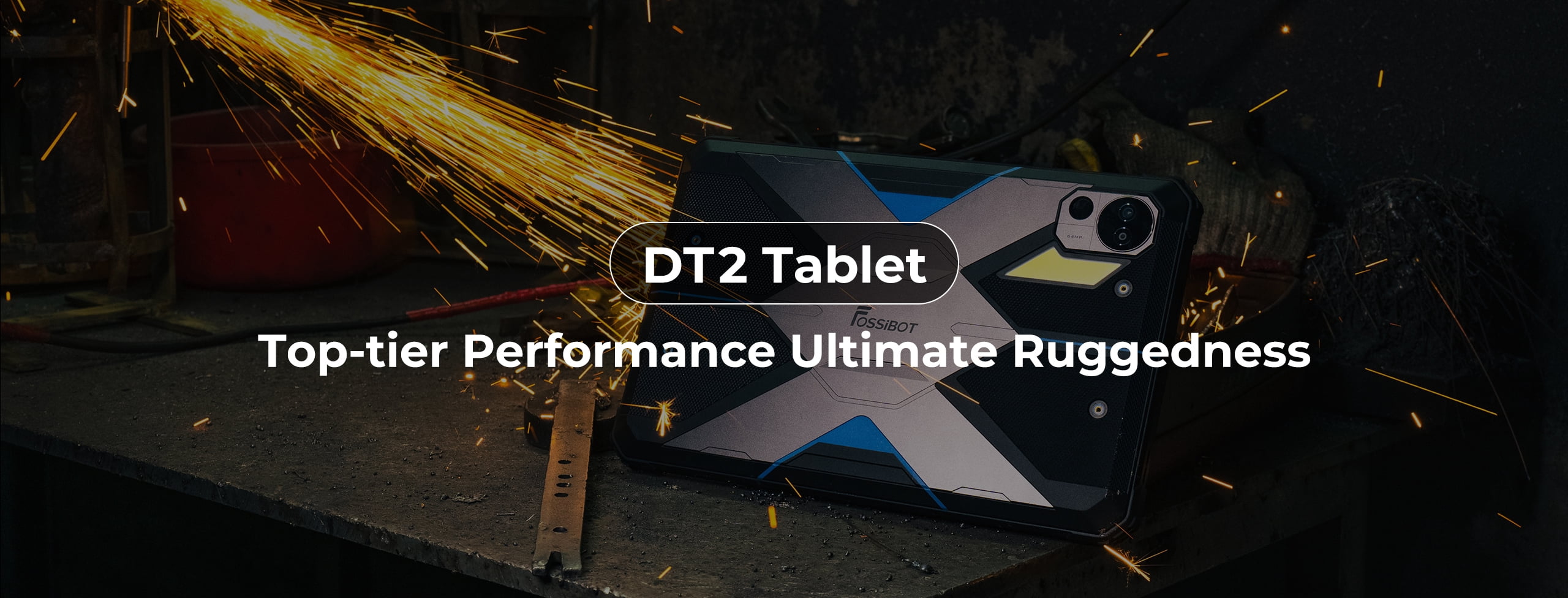 FOSSIBOT Rugged Tablet DT2 10.4'' HD, 22000mAh 20GB+256GB, 2K Display, Android 13, 4G LTE/WiFi 6,64+32MP Face Unlock, OTG 66W Fast Charging Tablet