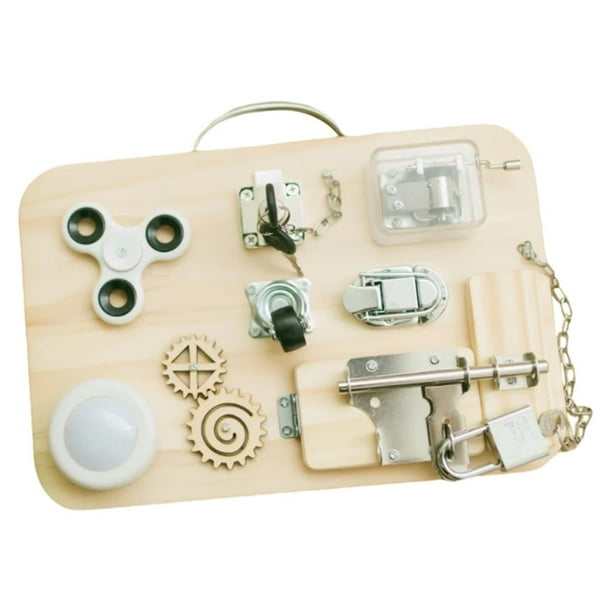 Tablero Ocupado Montessori Para Pequeños Tablero Sensorial Educativo Juguete Color Madera Sunnimix Tablero ocupado Montessori