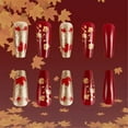 thumbnail image 3 of Fall Maple Leaves Thanksgiving Press on Nails Short Square False Nails With Designs Full Covers Stick on Nails, 3 of 7