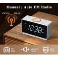 thumbnail image 4 of iTOMA Radio despertador, reloj con pantalla LED blanca de 1,4" con Bluetooth, radio FM, alarma dual, temporizador de apagado, repetición, atenuador automático y manual, cargador USB y luz nocturna CKS, 4 of 5