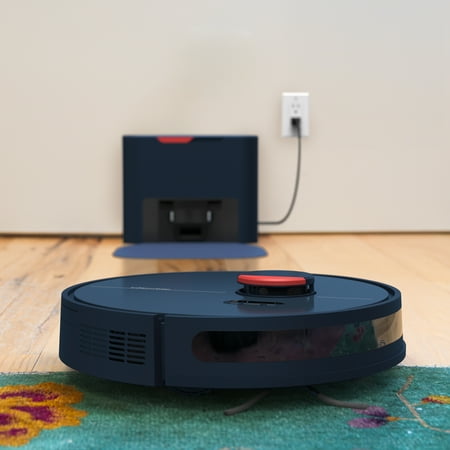 bObsweep - Dustin Wi-Fi Connected Self-Emptying Robot Vacuum and Mop - Navy