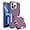 Pink/Purple, variant on for iPhone 13 Pro Max Phone Case, with Tempered Glass Screen Protector, Dust-Proof Port Cover, Full Body Non-Slip Rubber Covered, Wear-Resistant & Drop-Proof, Black/Purple