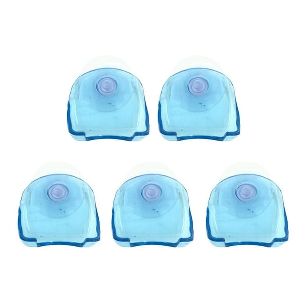 5 piezas de plástico con ventosa para pared, soporte para maquinilla de afeitar, organizador de baño Azul