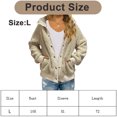 thumbnail image 2 of Womens Winter Long Sleeve Button Sherpa Jacket Coat Pockets Warm Fleece, 2 of 5