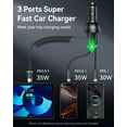 thumbnail image 4 of 70W Car Charger for iPhone 17 Pro Max, USB C Car Charger Fast Charging with 5.2Ft Type C Coiled Cable, Super Fast USBC Phone Cigarette Lighter Adapter for iPhone 17/16/15, iPad,Samsung,Android, 4 of 4