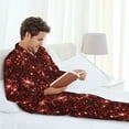 thumbnail image 6 of Sikiie Red Glitter Texture Mens Pajama Set, Soft Warm Long Sleeve Sleepwear, Cozy Button-Down Pjs for Men-X-Large, 6 of 7