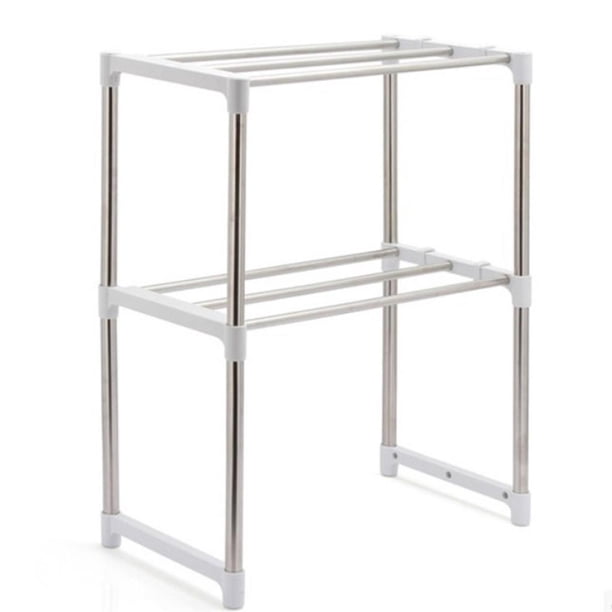 Yuarrent Estante de acero ajustable para horno microondas, estante desmontable, estantes de vajilla de cocina, estante de almacenamiento para baño y Cocina y Comedor Yuarrent HA018475-00