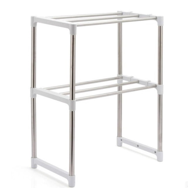 Yuarrent Estante de acero ajustable para horno microondas, estante desmontable, estantes de vajilla de cocina, estante de almacenamiento para baño y Cocina y Comedor Yuarrent HA018475-00