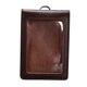 thumbnail image 1 of Funda para tarjetas con porta credencial, suave, reutilizable, con ventana transparente, tipo vertical Café, 1 of 9