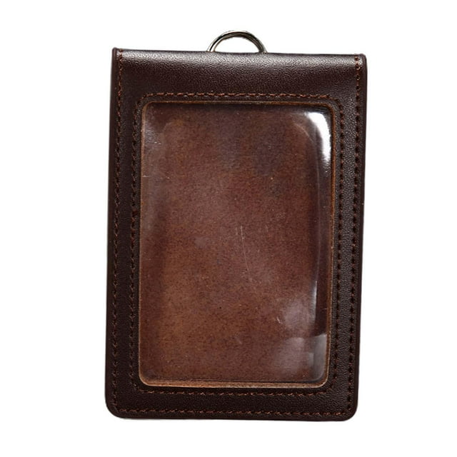 TISHITA Étui Porte-Cartes Étui à Cartes Souple Réutilisable avec Fenêtre Transparente Type Vertical Café