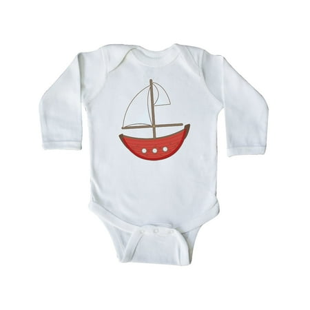 

Inktastic Red Sailboat Gift Baby Boy or Baby Girl Long Sleeve Bodysuit