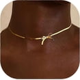 thumbnail image 1 of Bow Necklace Dainty Gold Charm Necklaces Silver Bow Pendant Necklace Jewelry for Women Bow Jewelry Gifts Trendy Necklaces for Women 2025, 1 of 4