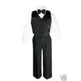 thumbnail image 4 of 6pc 13 Color Boy Black Formal Wedding Party Suits Tuxedo Set + Bow Tie All Sizes, 4 of 5