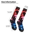 thumbnail image 2 of Goofa Red And Blue Lightning Pattern Adult Stockings, Color-Block Knee High Socks, Comfortable and Breathable, Soft and Stretchable, Sports, and Decoration, 2 of 6