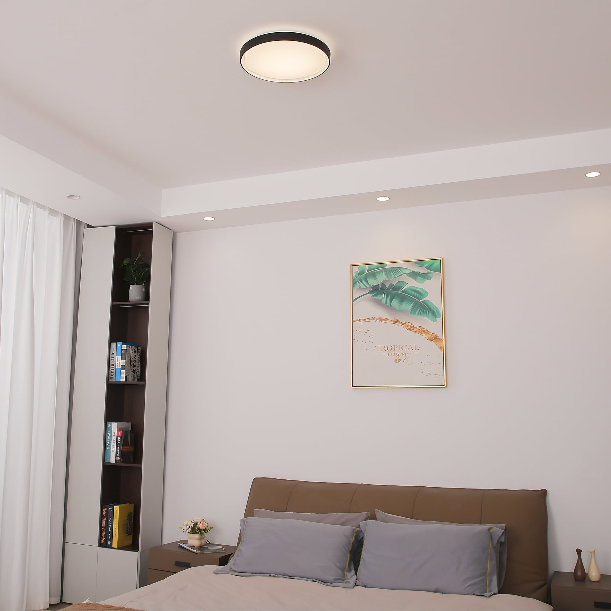 MingBright Flush Mount LED Ceiling Light Fixture, 15.6 inch 24W 1600 Lumens Ceiling Lamp, 3000K/4000K/5000K 3 Color Temperature , cETL Certified for Kitchen, Hallway, Bedroom, Laundry