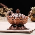 thumbnail image 3 of JANDEL Zinc Alloy Incense Burner Lotus Incense Burner Decorative Craft Alloy Incense Burner Home Office Decor, 3 of 10
