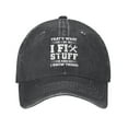 thumbnail image 1 of DEBGFS Chapeau Imprimé en Coton Lavé "I Fix Stuff And I Things", Noir, 1 of 2