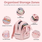 Girls School Backpack Lightweight Water-Repellent Bookbag with 3D Bunny Ears,School Bag with Reflective Stripes