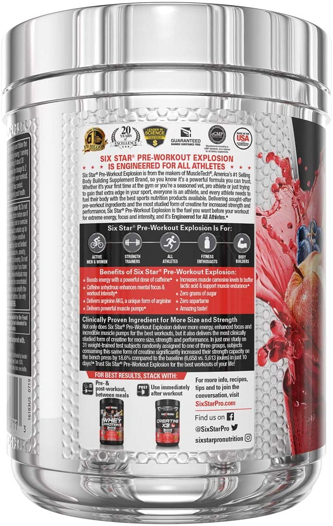 Pre Workout Six Star Preworkout Explosion Pre Workout Powder For Men And Women Preworkout Energy Powder Drink Mix Sports Nutrition Pre Workout Products Fruit Punch 30 Servings Walmart Com Walmart Com