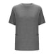 thumbnail image 5 of Camisetas para mujer,Blusa de manga corta con botones, talla grande, informal, cuello redondo, de poliéster para mujer, sopatenor, 5 of 9