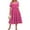 Hot Pink Floral, variant on Zeagoo Womens Plus Size Short Sleeve Dress Summer Midi Casual Tiered V-Neck Aline Flowy Loose Dresses with Pockets