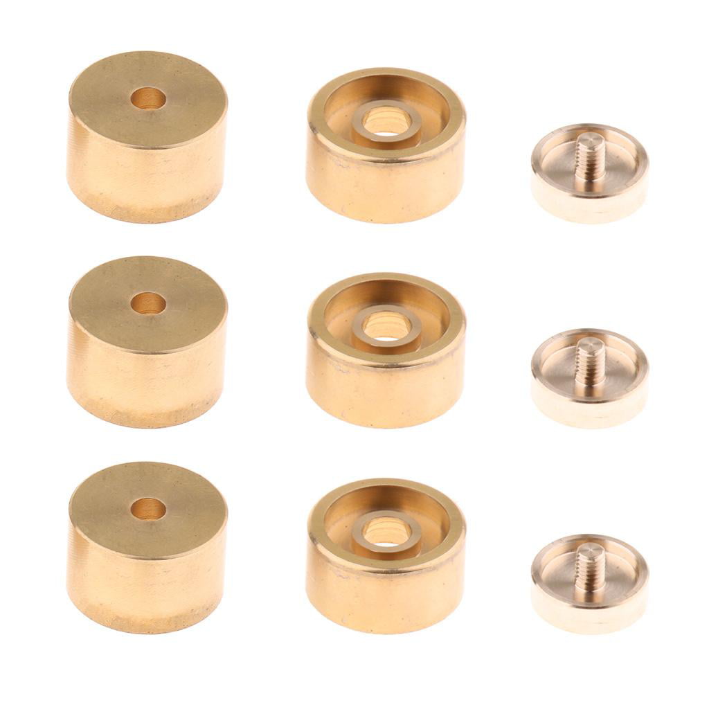 D DOLITY Pack of 3 Pcs Trumpet Valve Finger Button with 3 Screws Cover Musical Instruments Repairing Accessories Gold 