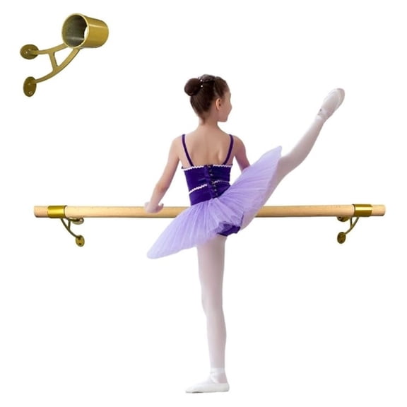 Ballet Barre 3 FT Long 2.0” Diameter for Kids and Adults, Premium American Wood Wall Mounted Ballet Bar for Home/Studio Ballet Barre Dance Equipment Ballet Training Barre, (A) Brackets