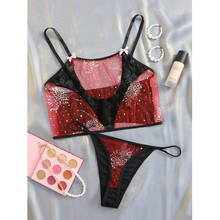 

Women s Plus Contrast Floral Lace Lingerie Set 2022 Multicolor Sexy A044W