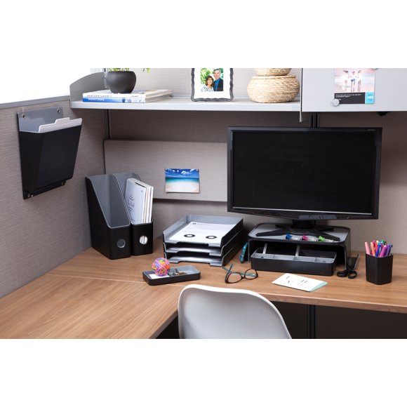 Fichiers Magazine Fusion 12"X9.5"X4"-Noir avec Intérieur Gris