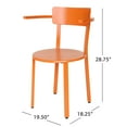 thumbnail image 6 of Lola Outdoor Iron 3 Piece Bistro Set, Matte Orange, 6 of 8